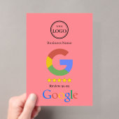 Invitations En Acrylique Carte de visite avec lien QR Code pour avis Google (In situ (ordinateur de poche))
