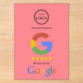 Invitations En Acrylique Carte de visite avec lien QR Code pour avis Google (Recto)