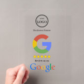 Invitations En Acrylique Carte de visite avec lien QR Code pour avis Google (In situ (ordinateur de poche))