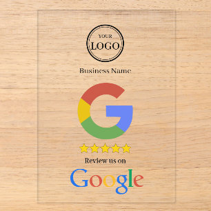 Invitations En Acrylique Carte de visite avec lien QR Code pour avis Google
