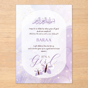Invitations En Acrylique Carte de vœux Aqiqah modifiable pour bébé C'est un