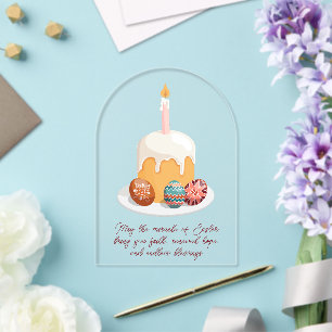 Invitations En Acrylique Carte de vœux de Pâques en acrylique élégante