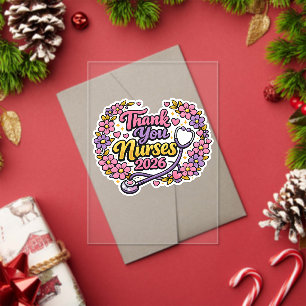 Invitations En Acrylique Carte de vœux Merci les infirmières 2026