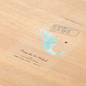 Invitations En Acrylique Carte d'eau du Mexique | Cabo | Mariage de destina (Poser)