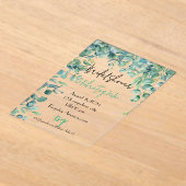 Invitations En Acrylique carte d'invitation à la douche de l'eucalyptus (Poser)