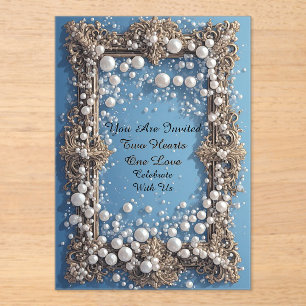Invitations En Acrylique Carte d'invitation de mariage en acrylique Pearl F