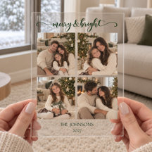 Carte en acrylique de photos de famille personnali