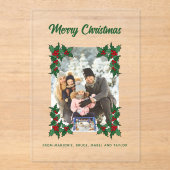 Invitations En Acrylique Carte photo de vacances personnalisé avec accents  (Recto)