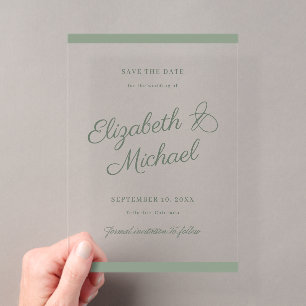 Invitations En Acrylique Carte plate à bordure classique pour annoncer la d