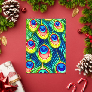 Invitations En Acrylique Carte postale du paon royal - Carte postale d'art,