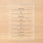 Invitations En Acrylique Carte Simanim Feuille Rosh Hashana (Recto)