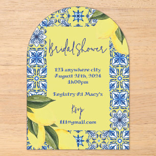INVITATIONS EN ACRYLIQUE CARTON D'INVITATION AU BRIDGE DE LIMONCELLO