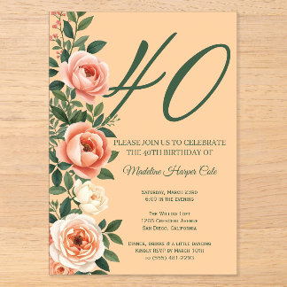 Invitations En Acrylique Carton d'invitation d'anniversaire avec une bordur