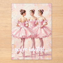 carton d'invitation d'anniversaire de ballerine ro