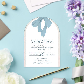 Invitations En Acrylique Carton d'invitation de Baby Shower avec un ruban b