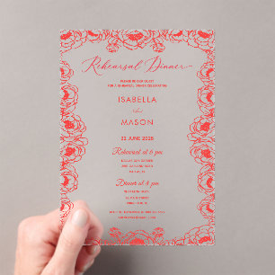 INVITATIONS EN ACRYLIQUE CARTON D'INVITATION DE MARIAGE BOHÈME FLEURI JUICI