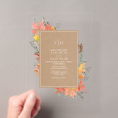 Invitations En Acrylique Carton d'invitation de mariage d'automne avec feui (In situ (ordinateur de poche))
