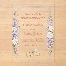 Carton d'invitation de mariage élégant en acryliqu