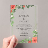 Invitations En Acrylique Carton d'invitation de mariage en acrylique floral (In situ (ordinateur de poche))