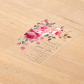 Invitations En Acrylique Carton d'invitation de mariage Fleur de Blush (Poser)