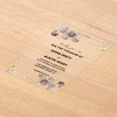 Invitations En Acrylique Carton d'invitation de mariage hivernal à motif fl (Poser)