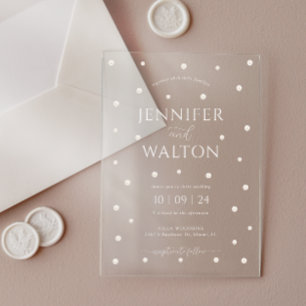 Invitations En Acrylique Carton d'invitation de mariage Perles Blanches