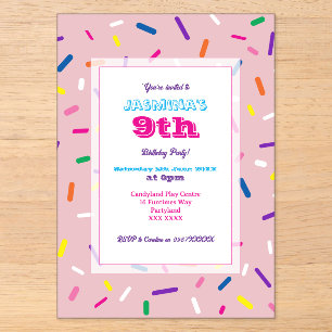 Invitations En Acrylique Carton d'invitation en acrylique rose pastel paill