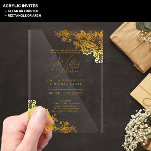 Invitations En Acrylique Cartons d'invitation de mariage en acrylique avec