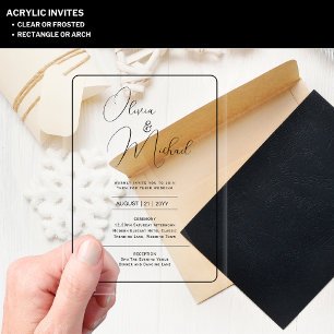 Invitations En Acrylique Cartons d'invitation de mariage en ACRYLIQUE avec