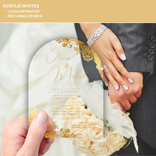 Invitations En Acrylique Cartons d'invitation de mariage en ACRYLIQUE Texte
