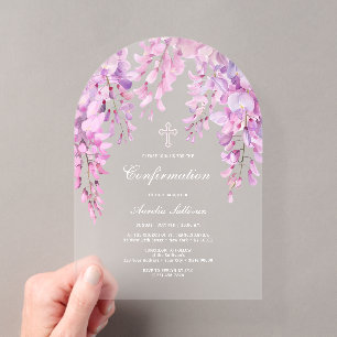 Invitations En Acrylique Cartons d'invitation en acrylique de confirmation