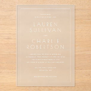 Invitations En Acrylique Cartons d'invitation formels noirs élégants