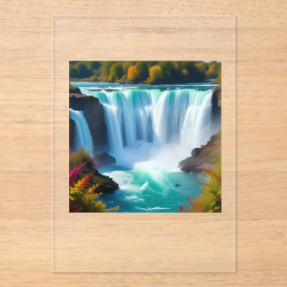 Invitations En Acrylique Cascade turquoise majestueuse | Mur de la nature a