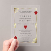 Invitations En Acrylique Casino de luxe Las Vegas Poker Mariage or (In situ (ordinateur de poche))