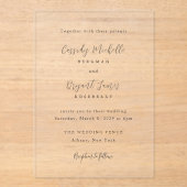 Invitations En Acrylique Cassidy Mariage traditionnel élégant (Recto)