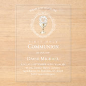Invitations En Acrylique catholic first communion Eucharist (Recto)