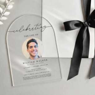 Invitations En Acrylique Célébration de la vie de l'arche élégante
