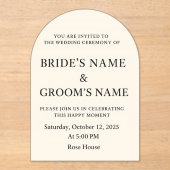 Invitations En Acrylique Célébration de l'amour (Recto)