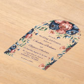 Invitations En Acrylique Célébration du Mariage de bois Marine et Copper Pe (Poser)