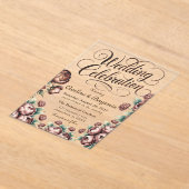 Invitations En Acrylique Célébration du Mariage Mocha Brown Peony (Poser)