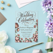 Invitations En Acrylique Célébration du Mariage Mocha Brown Peony (Insitu (Mariage))