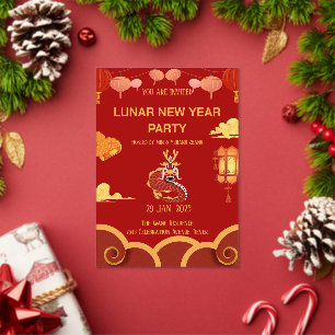 Invitations En Acrylique Célébration du Nouvel An lunaire : Une Nuit de Joi