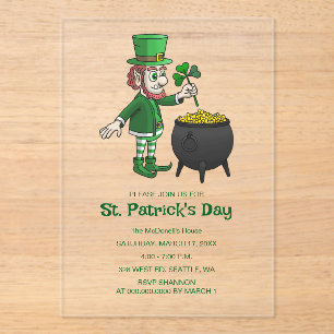 Invitations En Acrylique Célébrez la Saint-Patrick