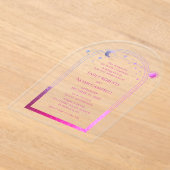 Invitations En Acrylique Céleste rose Lune Soleil Étoiles Galaxie Espace (Poser)