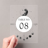 Invitations En Acrylique Celestial Black Moon Wedding Acrylic Table Number (In situ (ordinateur de poche))