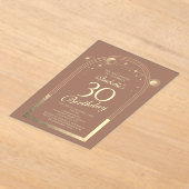Invitations En Acrylique Celestial Mocha Gold Sun Moon Stars 30e anniversai (Poser)