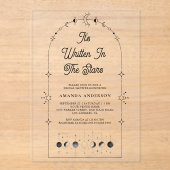 Invitations En Acrylique Celestial Stars Black Moon Bridal Shower (Recto)