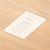 Invitations En Acrylique Celine Sandy Neutrals Mariage élégant (Poser)