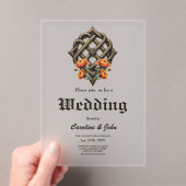 Invitations En Acrylique Celtic art and floral splendor in warm tones (In situ (ordinateur de poche))