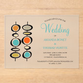 Invitations En Acrylique Cercles Abstraits funky Mariage du milieu du siècl (Recto)